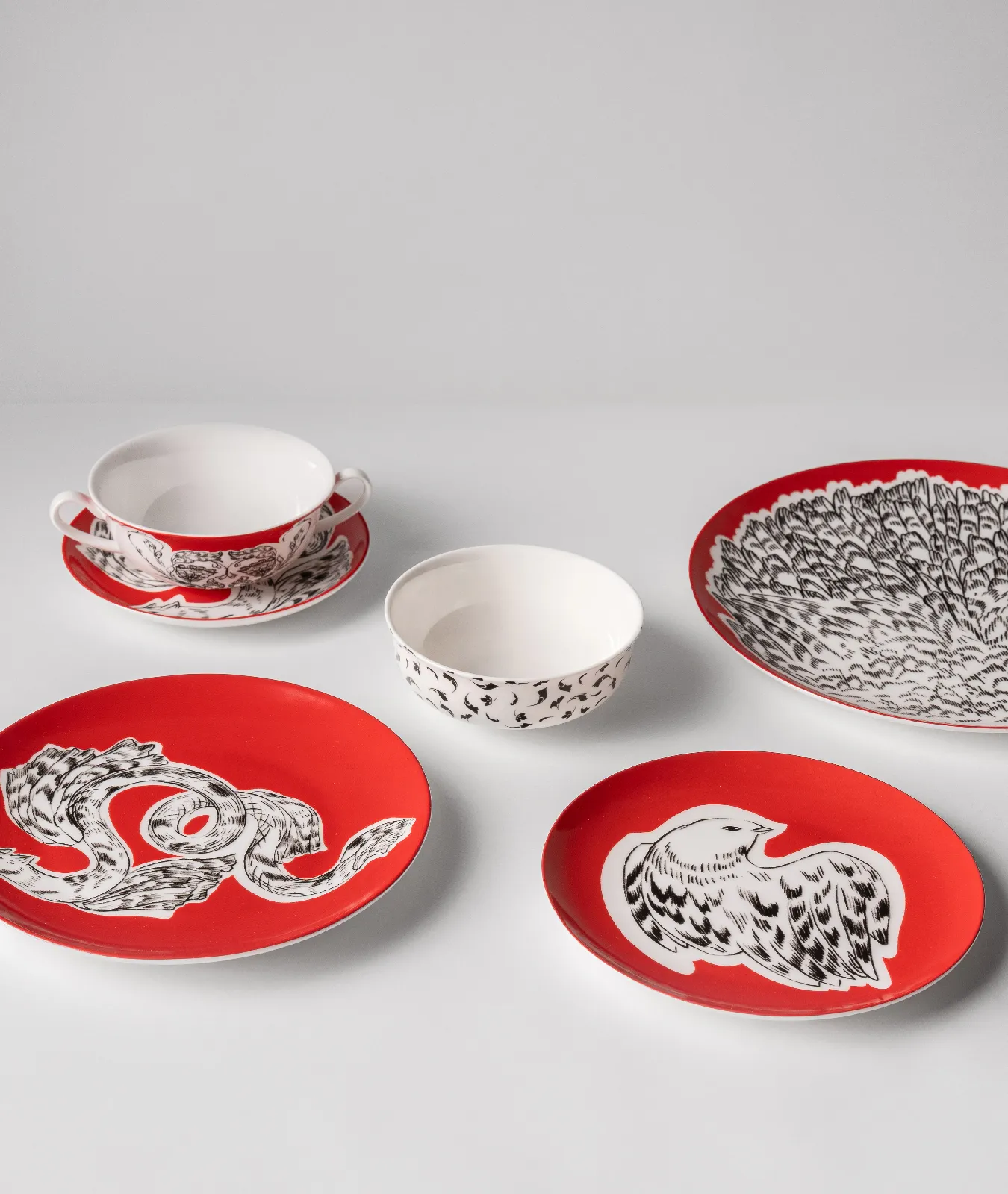 Пиала «Черные листья», коллекция «Орнаментальные блоки»