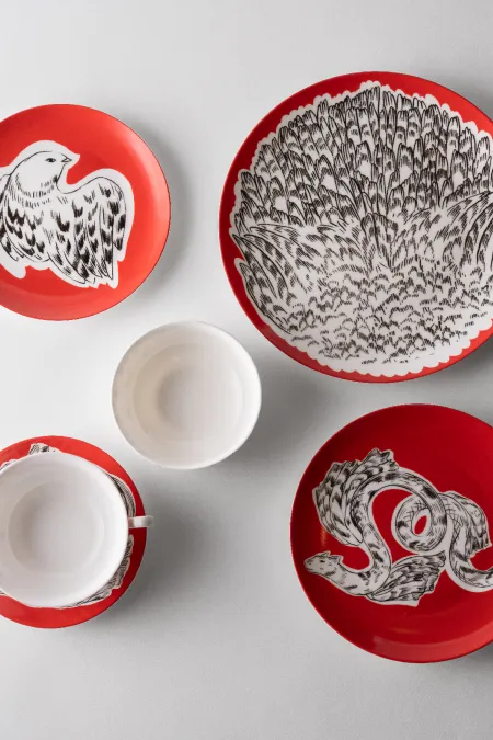 Пиала «Черные листья», коллекция «Орнаментальные блоки»