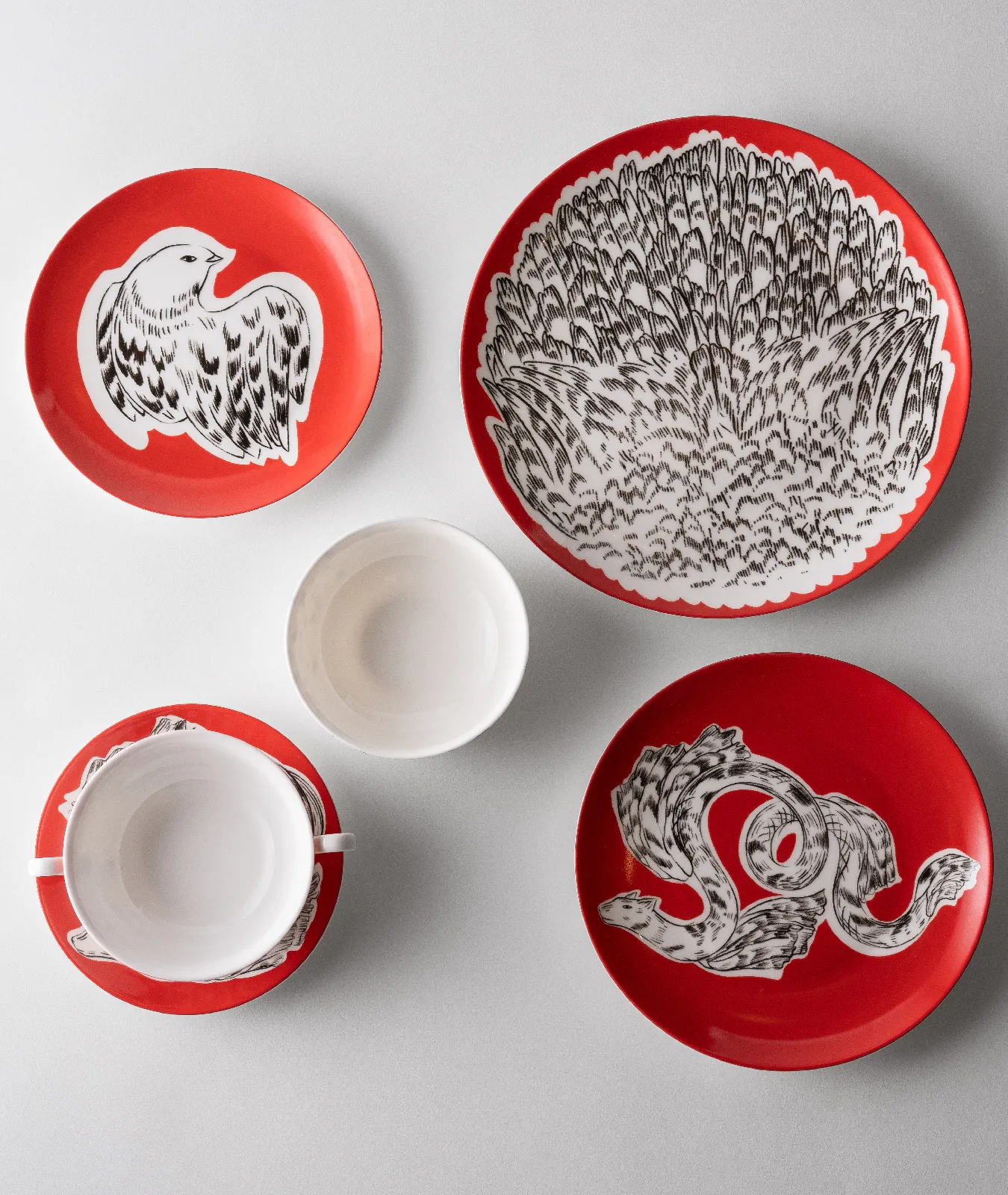 Пиала «Черные листья», коллекция «Орнаментальные блоки»