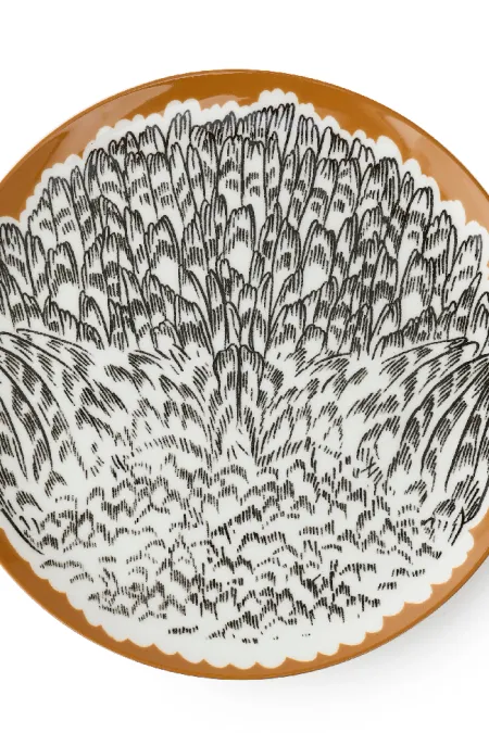 Тарелка обеденная, коллекция «Перья на золоте»