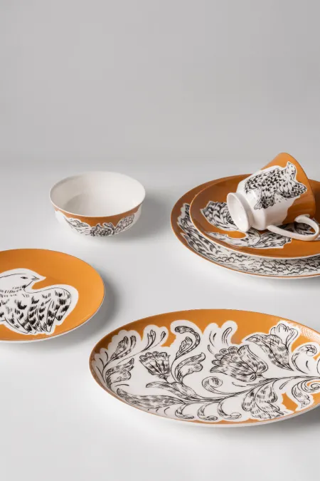 Пиала «Цветы», коллекция «Перья на золоте»