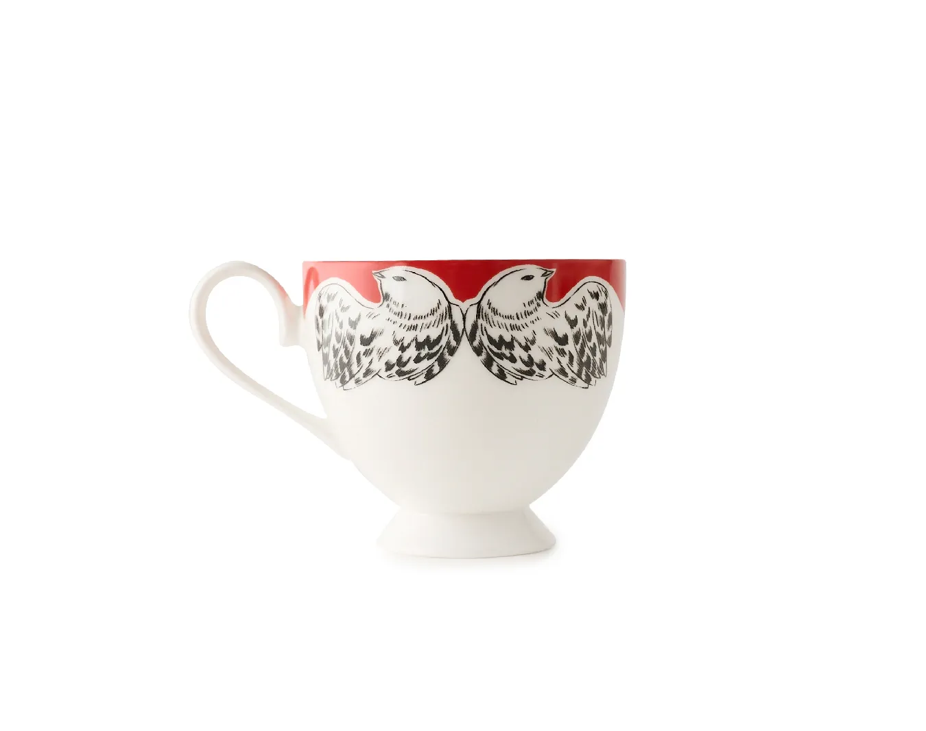 Пара  кофейная, коллекция «Перья на красном»