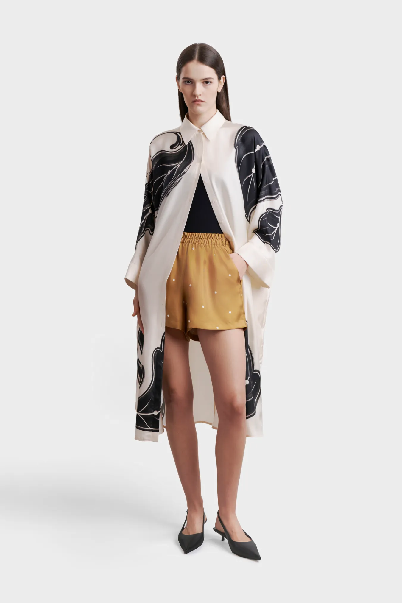 Шорты удлиненные из премиального шелка