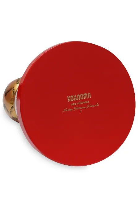 Пирамидка интерьерная детская  «‎‎Птичка»  средняя (дерево, хохломская роспись)