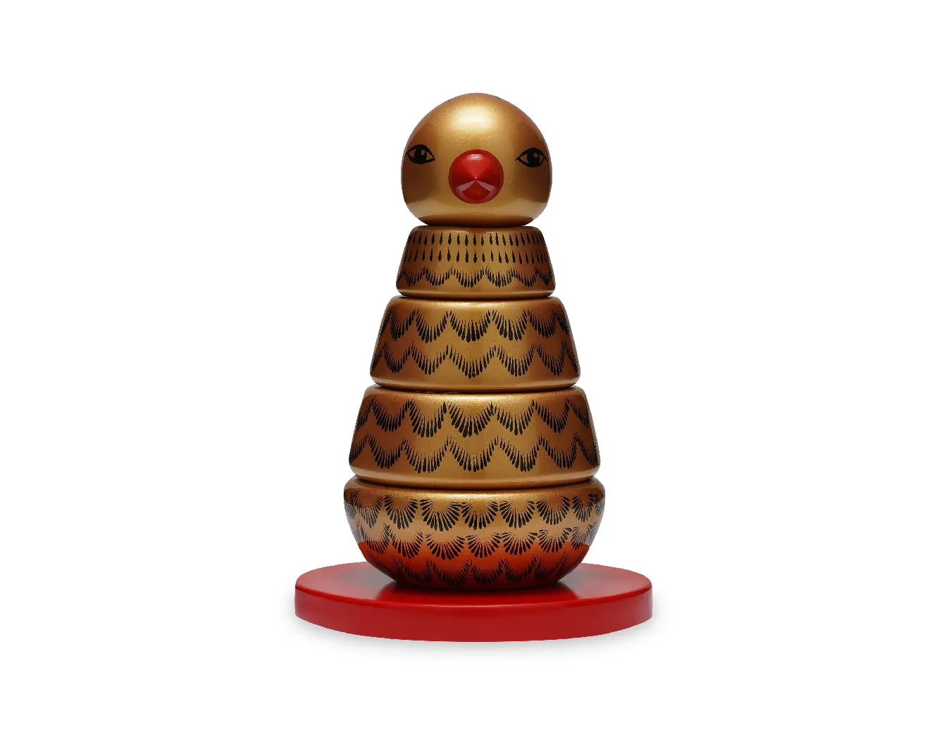 Пирамидка интерьерная детская  «‎‎Птичка»  средняя (дерево, хохломская роспись)