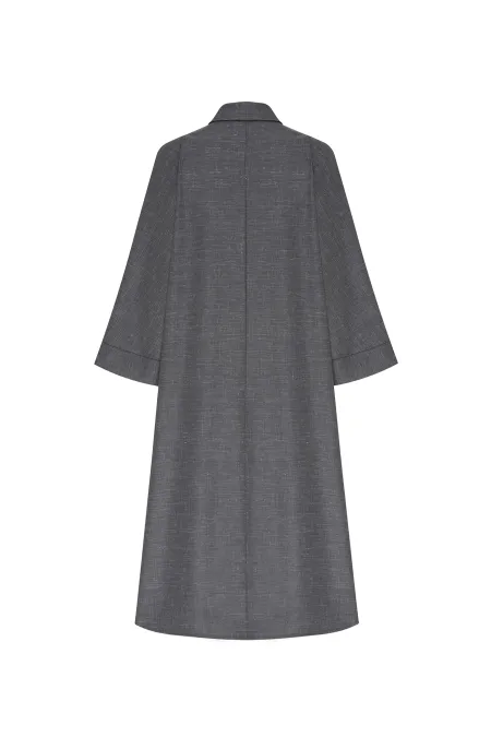 Платье-рубашка из шерсти