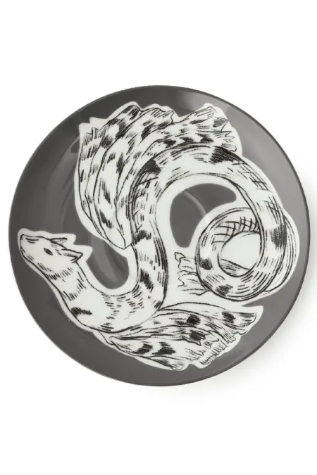 Пара  кофейная, коллекция «Перья на черном»